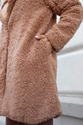 LaBalancia Płaszcz TEDDY - Karmel (5907378502059)