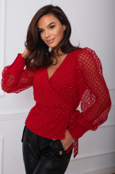 LaBalancia Bluzka AMY tiul - Czerwona (5907378502462)
