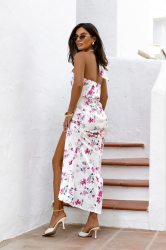 LaBalancia Komplet satynowy JOY Ecru flowers (5907378511174)