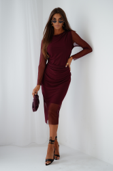 LaBalancia Sukienka tiulowa LUSH - Bordo (5907378514335)