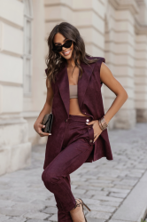 LaBalancia Spodnie cygaretki KIARA - Bordo (5907378515707)
