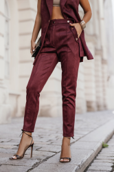 LaBalancia Spodnie cygaretki KIARA - Bordo (5907378515707)