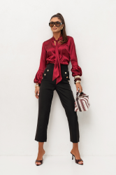 La Balancia | Hurtownia Odzieży Damskiej Koszula satynowa VIVIENNE - Bordo (5907378518128)