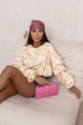 LaBalancia Bluza REMY print - Yellow flowers (5907378521371)