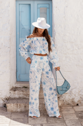 LaBalancia Komplet lniany MIA - Floria Blue (5907378522064)