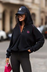 LaBalancia Bluza polarowa LOOM - czarny + fuksja (5907378523689)