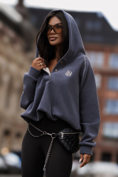 LaBalancia Bluza polarowa LOOM - Grafit + beż (5907378523696)