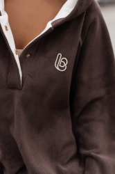 LaBalancia Bluza polarowa LOOM - Brąz + beż (5907378523764)