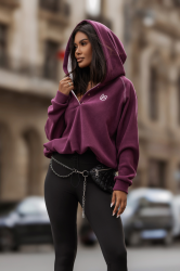LaBalancia Bluza polarowa LOOM - Śliwka + jasny róż (5907378523740)