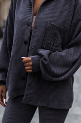 LaBalancia Komplet BLAIR sztruks - Grafit (5907378524020)