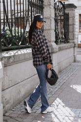 LaBalancia Koszula flanelowa WOODS - Czarny + róż (5907378528868)